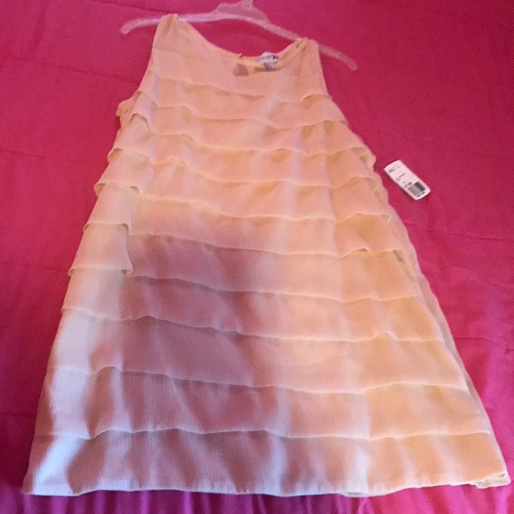 Light Pink Chiffon Ruffle Dress, NWT F21 SIZE L 12